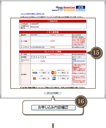 カード決済の入力に関して